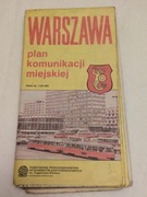 Warszawa plan komunikacji miejskiej mapa 1988