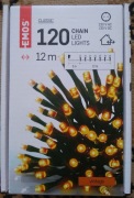 Emos lampki LED 120 12 m kolor biały ciepły z timerem