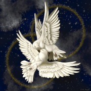 50x50 Obraz na płótnie gołębie prezent na ślub, rocznicę