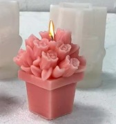 TULIPANY w Doniczce Walentynki forma silikonowa 8.3*7.3 do odlewów Świec 