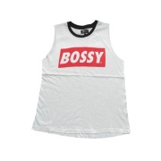 Top damski na ramiączkach biały czerwony nadruk S Reserved YFL