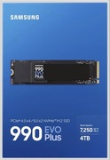 Samsung 990 Evo Plus NVMe M.2 SSD 4 TB, PCIe 4.0 X4 / PCIe 5.0 X2, NVMe 2.0