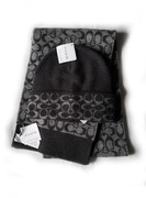 COACH zestaw szalik i czapka SIGNATURE unisex