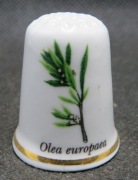 Naparstek kolekcjonerski porcelanowy - Olea europaea - Olive