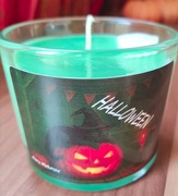 Świeczka Sojowa, Halloween, Czarny Kot, Brokatowa Zieleń