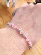 Bransoletka miłości  różowy kwarc, turmalin i kryształki 