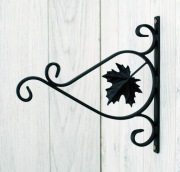 Wieszak Hak Uchwyt metalowy kuty na doniczkę - Czarny RAL 9005 (W67)