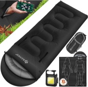 Lekki Śpiwór Turystyczny Z Kapturem Ciepły Kołdra Koc Pokrowiec 220x83