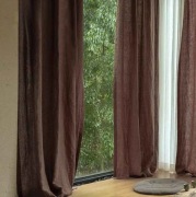 Panel: 2 x Zasłona z czystej bawełny do salonu i sypialni boho terakota