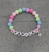 Bransoletka imię imienna z napisem zawieszka kolorowa