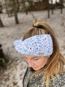 Opaska zimowa Handmade jasnoniebieska