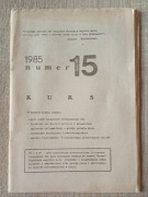 KURS – niezależny miesięcznik literacki, 1985 nr 15 (drugi obieg) (99)