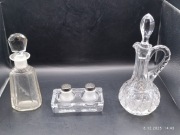 Stary Zestaw: butelka, karafka, solniczki WMF