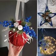 Zestaw duża bombka gwiazda stroik księżyc podświetlany led prezent święta 