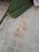 Kolczyki handmade srebro pozłacane z naturalnych kamieni cytryn