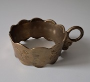 Podstakannik uchwyt do szklanki koszyczek mosiężny