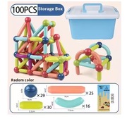 Magnetyczne klocki konstrukcyjne STEM 100 elementów + pudełko 