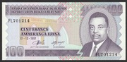 Burundi 100 franków 1997 - stan bankowy UNC