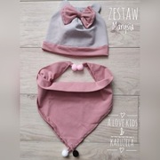 Czapka + chusta lub komin z podwójnej dresowki 