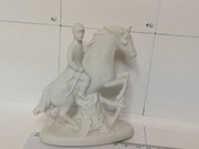 Figurka biały koń konik z jeźdźcem