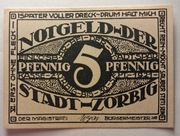notgeld Zörbig, pieniądz zastępczy, 5 Pf, 1921