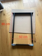 Metalowa czarna noga do blatu 90 stołu biurka  profil 6x2 86 cm