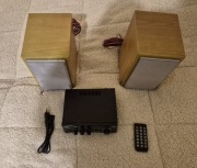 Zestaw audio: wzmacniacz stereofoniczny AK45 HiFi + 2 głośniki LG 10W+kable
