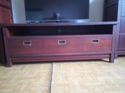 Szafki BRW Orinoko pod TV i wisząca nad nad TV kredens i witryna