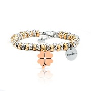 Bransoletka czterolistna koniczyna saga + pudełko 