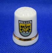 Naparstek Kolekcjonerski Porcelanowy Lizbona Lisboa 