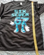 Koszulka dziecięca Six Seven PK czarna – nadruk, krótki rękaw