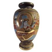 WAZON JAPOŃSKI SATSUMA DUŻY 32CM ANTYCZNY CERAMICZNY ORIENTALNY DEKORACYJNY