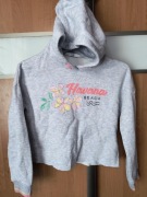 Bluza crop Hawaii Beach M&S 9-10 lat pastelowa z kapturem