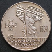 Polska 10 złotych 1971 - III Powstanie Śląskie pomnik - stan 1/2