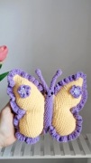 Mini poduszka w kształcie motylka na szydełku handmade, dekoracja