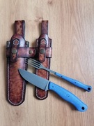 Edc custom handmade grill set nóż + widelec