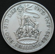 Wielka Brytania 1 shilling 1935 - król Jerzy V - srebro
