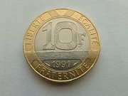 Francja 10 franków 1991