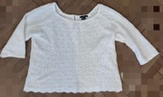 Bluzka sweter biały H&M szydełkowy
