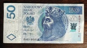 Banknot 50zł radarowy radar BH6186816 2017 rok
