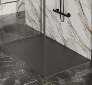 Brodzik prysznicowy prostokątny imitacja kamienia czarny 120x80 CM