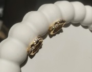 Kolczyki koła kółka z cyrkoniami warkocz zapięcie angielskie