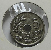 BELGIA 5 Centymów 1914 Albert I nr 1325 DESTRUKT