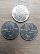 Polska 20 zł zestaw 1973-1976; wieżowiec; 3 monety