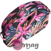 Czarny organizer do Obag MOON LIGHT kwiaty strelicje róż 2 kieszenie OMAY