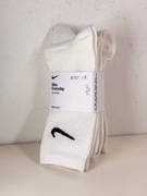 Nike Wysokie Długie Białe Skarpety 3 pak Everyday 39-42