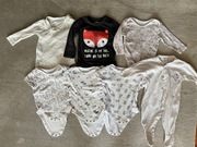 Zestaw body z długim i krótkim rękawem r.68-74 7 sztuk