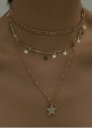 Naszyjnik celebrytka z gwiazdami stal złota