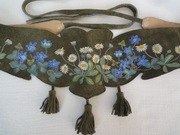 malowany oliwkowy zamszowy pasek obw od 66 cm