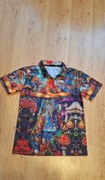 Piękna kolorowa koszulka polo w grzyby,psychodelic,woodstock.Rozm. M/L.Nowa